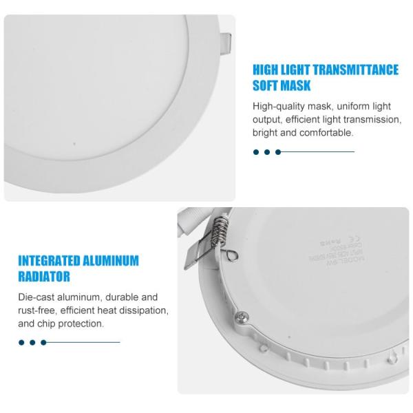 12W/15W кругом привело свет панели с триаком 95-98Ra или 0-10V Dimmable для офисов, конференц-залов