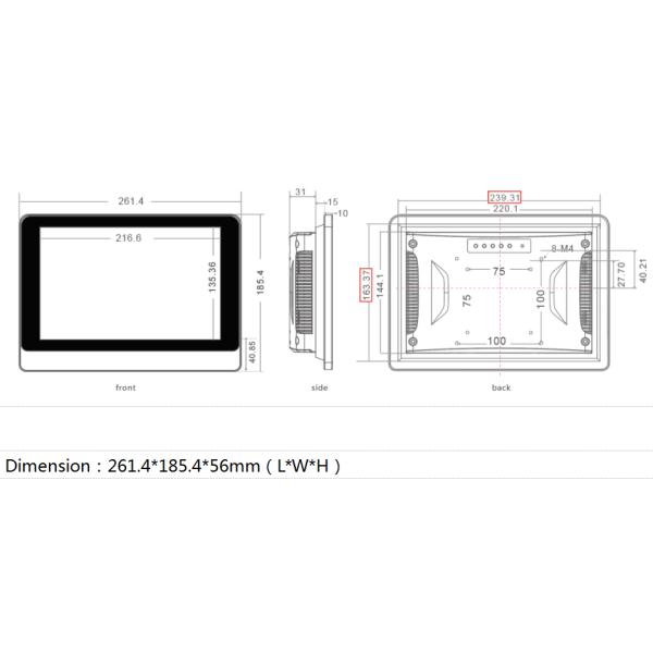 2.4G компьютер экрана касания WiFi BT4.0 10,1» промышленный