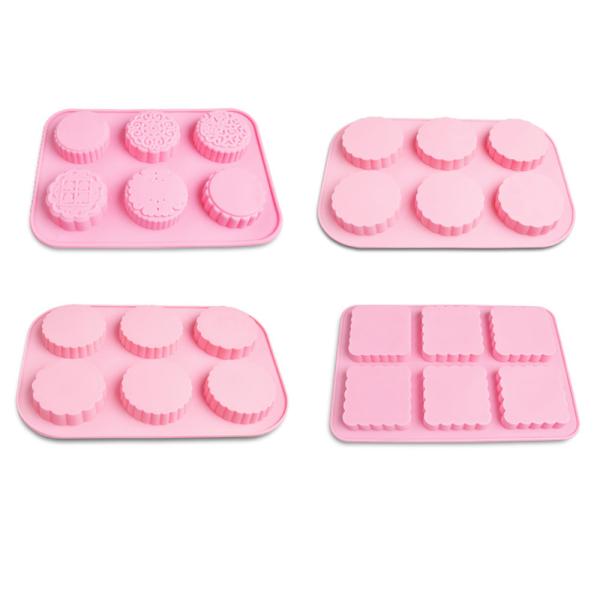 2oz Mooncake Glycerin Chocolate Silicone Mold Pan 4 Type Kitchen Baking Tools