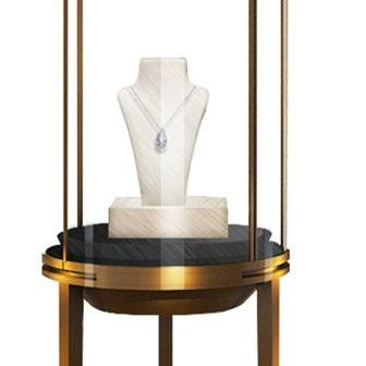 Standing Locking Jewelry Display Fixtures Case Tempered Glass LED Lighting