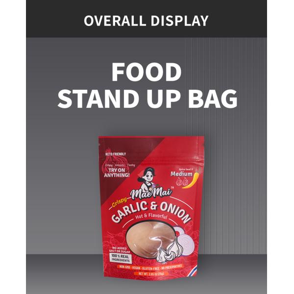 Moisture Proof Dried Food Packaging Bag With Matte Window And Tear Notch