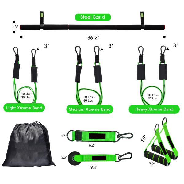 Custom 100cm Pilates Bar Kit With Resistance Bands Gym Yoga Exercise