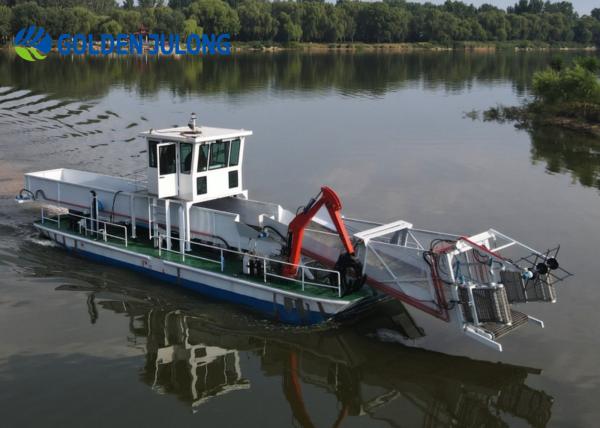JULONG Customized River Cleaning Trash Skimmer Boat Price For Garbage Collection