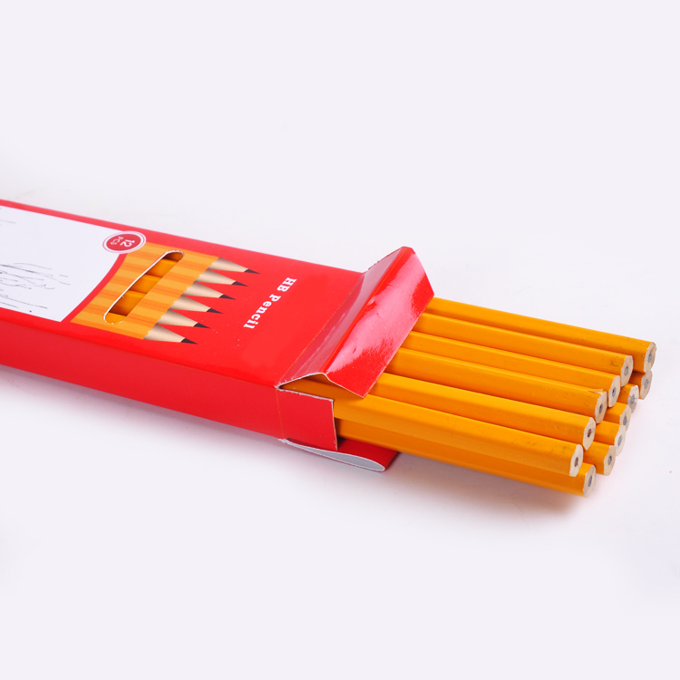 wholesale unsharpened hb 12pcs yellow pencil hb with eraser