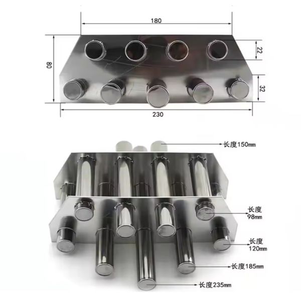 Custom Permanent Strong Magnet Grid 12000 Gauss Neodymium Bar Rod Separator Stainless Filter High Magnetic Hopper Grate Magnet for lithium battery manufacturers, factories, and manufacturing industrie