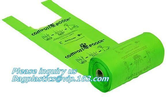 PE Compostable dog poop bag/ pet waste Bags, Leak Proof Dog Waste Poop Bags, Environment Friendly Compostable Dog Pet Po
