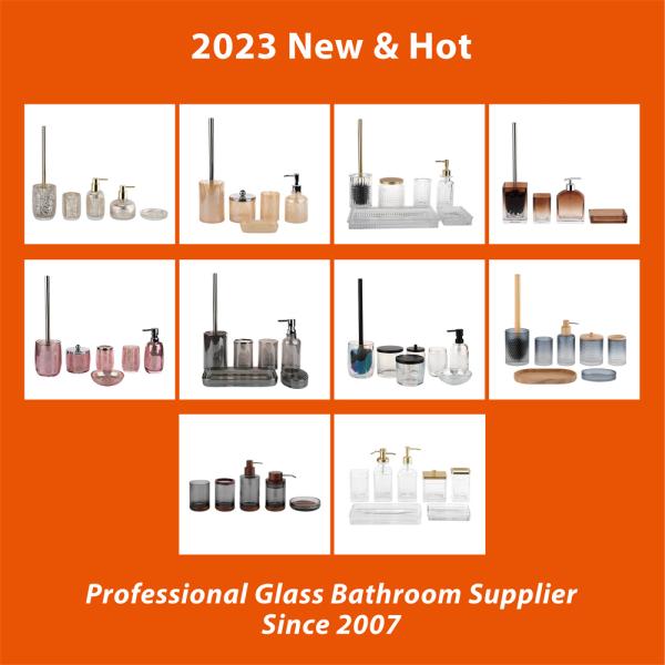 Modern Style Glass Bathroom Accessories Set Vintage For Home Hotel