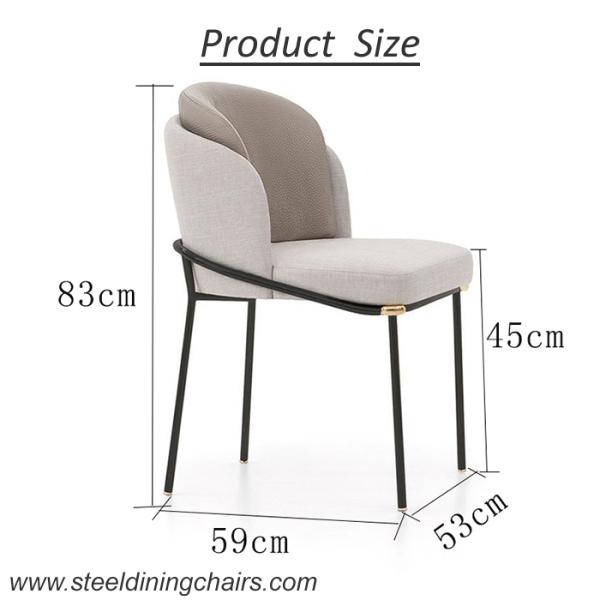 Black Matte Legs 83cm 53cm Steel Frame Dining Chairs For Kitchen Room