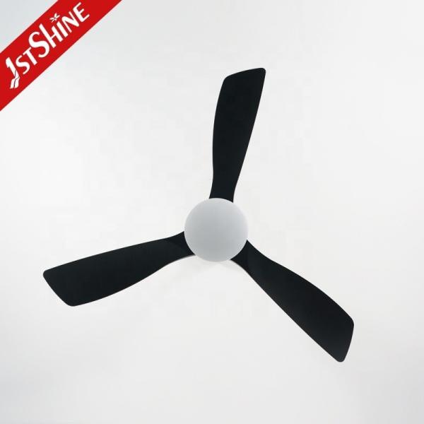 Ventilador de teto LED com motor DC com interruptor de iluminação LED remoto e preto estilo WIFI
