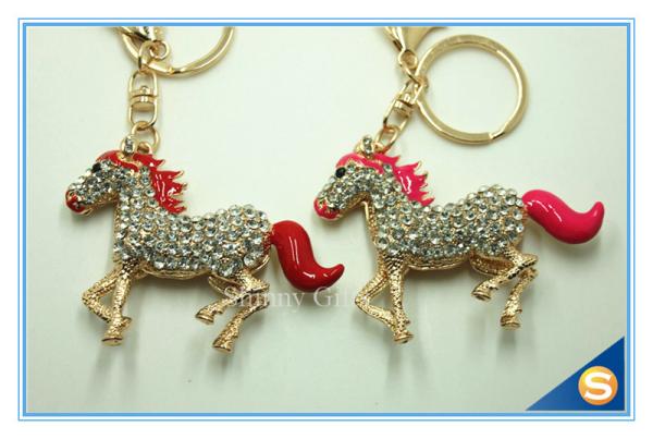 High Quality Sparkling Running Horse Keychain Crystal Rhinestone Purse Pendant Handbag Charm Exquisite Small Gifts