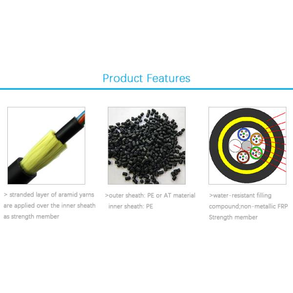 Aramid Yarn Fiber Optic Cable With High Tension Wire Double Jacket Aerial Adss 24 Core