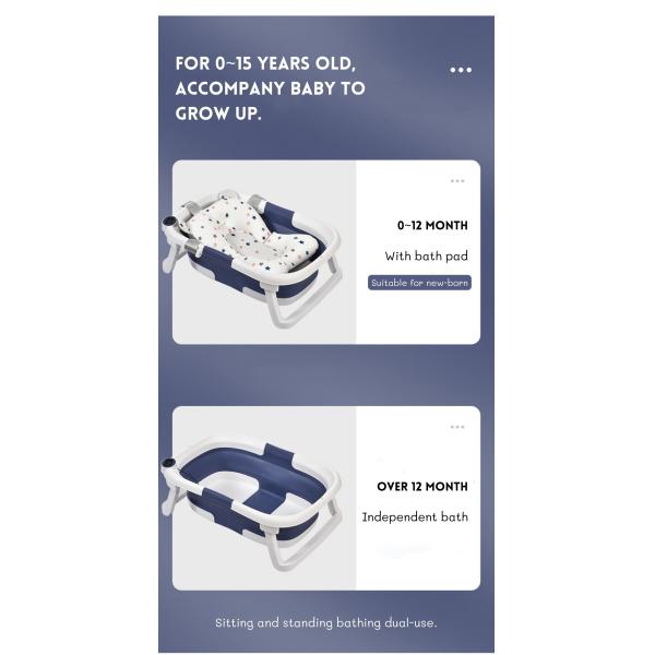 Anti Bacterial Large Folding Plastic Collapsible Bathtub Customized Logo