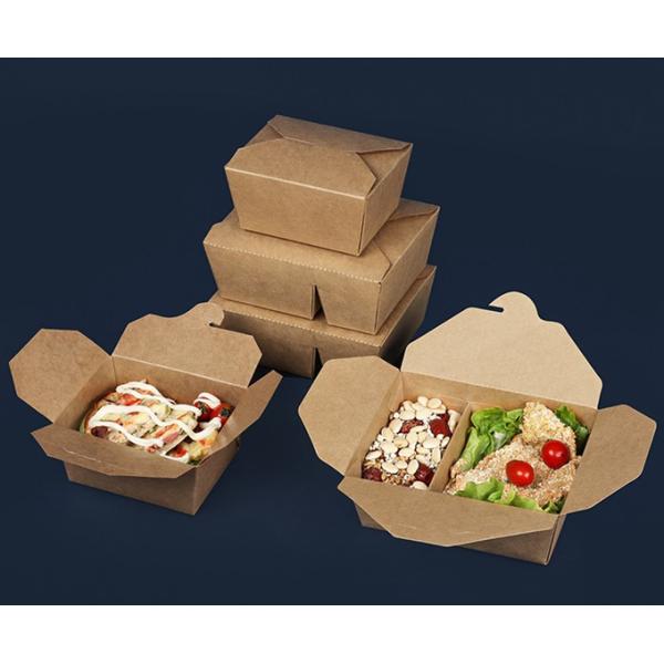 Disposable Compartment Take Away Box Carryout Food Packaging Kraft Paper Lunch Boxes