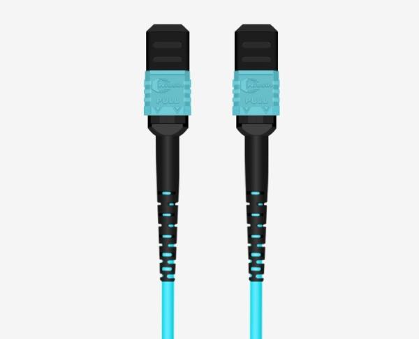 Multimode Type B Fiber Optic Patch Cord 15m MTP Female 12 Fibers OM3 50/125