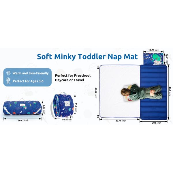 Colchonetas de siesta de guardería para niños pequeños, aptas para la piel, de algodón, para preescolar