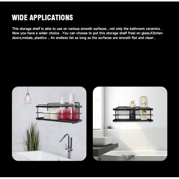 SS201 Wall Bath Accessories Chrome Holder For Shower 10kg Loading Kitchen Wall Rack
