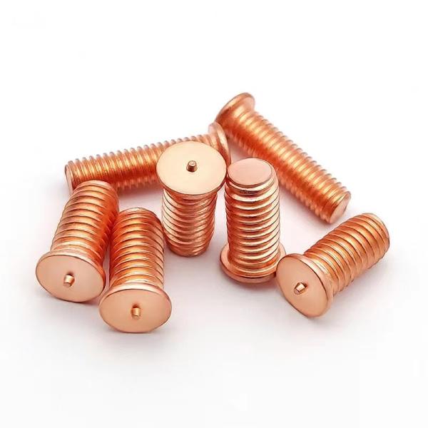O parafuso prisioneiro de solda de bronze chapeado de cobre da classe 4,8 rosqueou Rod Carbon Steel