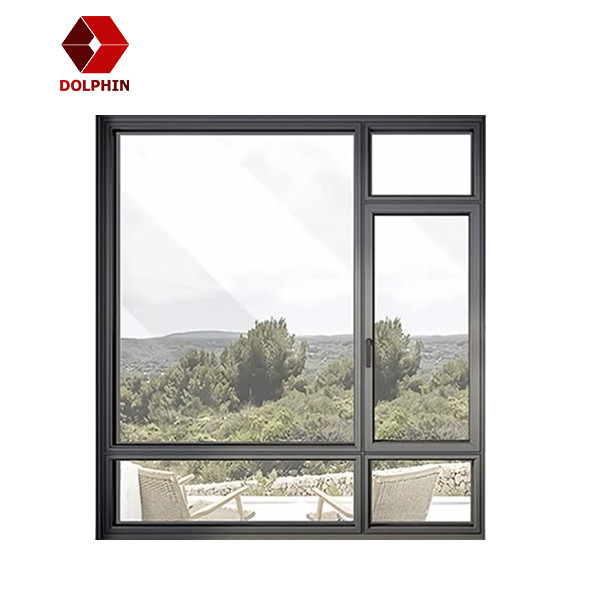 Vertical Double Glazed Aluminum Casement Window Soundproof Heat Insulation Customized