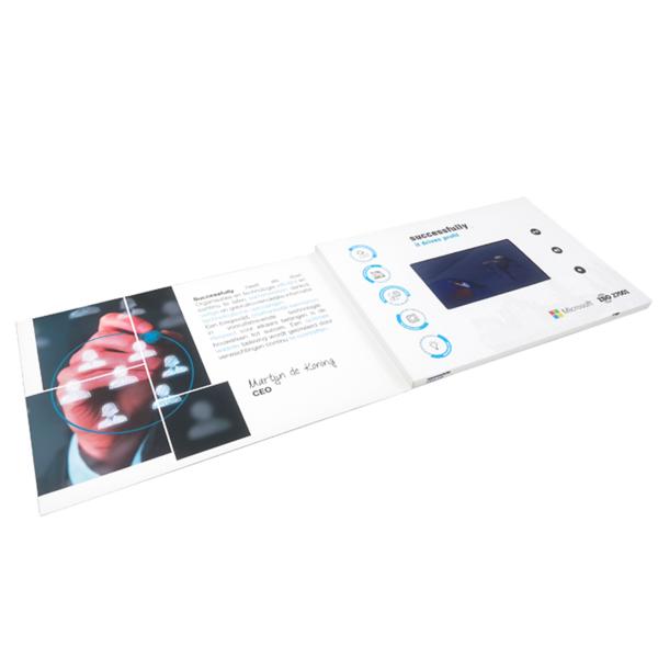 Tarjeta de folleto de vídeo LCD con capacidad de memoria de 128MB-32GB, tarjeta de visita de vídeo LCD a color personalizado