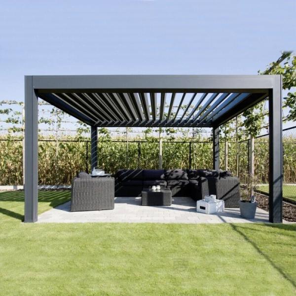 da máscara retrátil 4x5m de alumínio do lazer do jardim da casa de campo do telhado do pátio do caramanchão de 4x4m pavilhão exterior