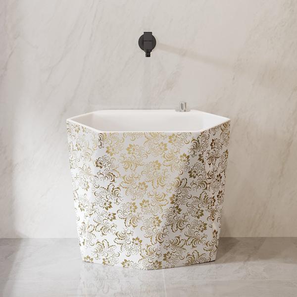 bañera profunda del animal doméstico de la porcelana de la altura del fregadero de cerámica de la fregona de 440*300*400m m