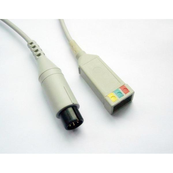3 Lead ECG Lead Wires GE Medical Pro1000 AHA Type Standard 6 Pins Connector