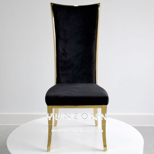 Newest High Quality Gold Stainless Steel Restaurant Chair Velvet Dining Chair for Hotel Restaurant Home