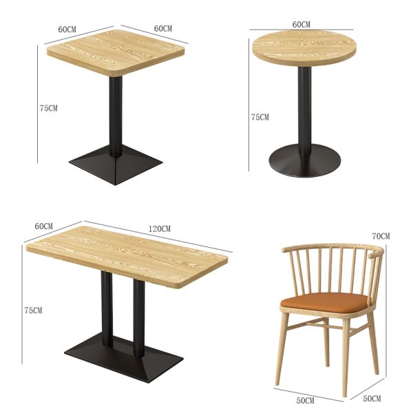 Dining Seating Booth Sets for Restaurant Furniture Solid Wood Coffee Dining Table and Chairs Sets