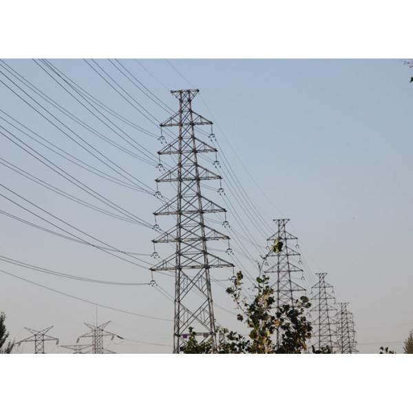 Hot Dip Galvanized High Voltage Transmission Towers , Steel 500 Kv Transmission Tower