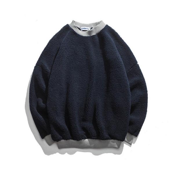 Mens Plain Oversized Crewneck Sweatshirt , Oversized Sherpa Fleece Sweatshirt