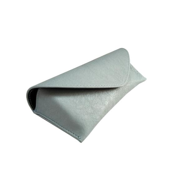 Light BLue Envelope Leather Sunglasses Pouch OEM Logo Eyeglasses Case