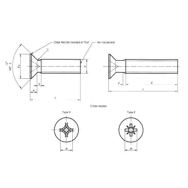 Grade 4.8 M8x25 Countersunk Flat Head Screw Corrosion Resistance For Electronic Product