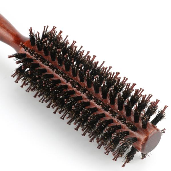 Natural Styling Anti Static Round Hair Curling Combs Set Of 3 With Wooden Handle