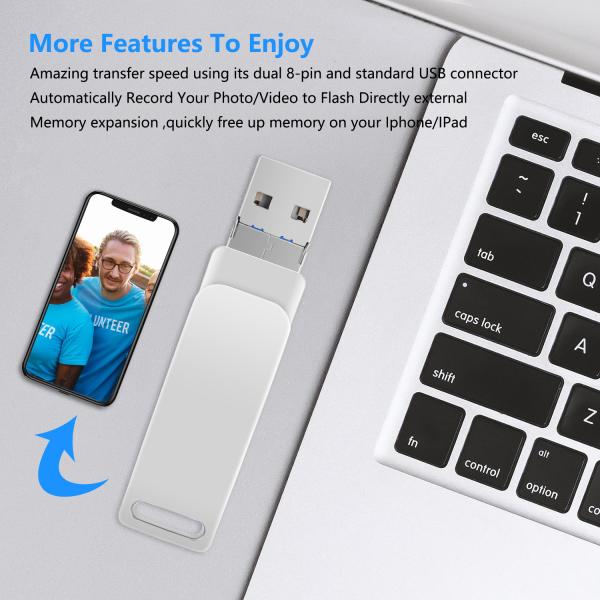 High Quality 3 in 1 Fast Transfer USB Flash Drive with USB 3.0, Type-C and Lightning Connector
