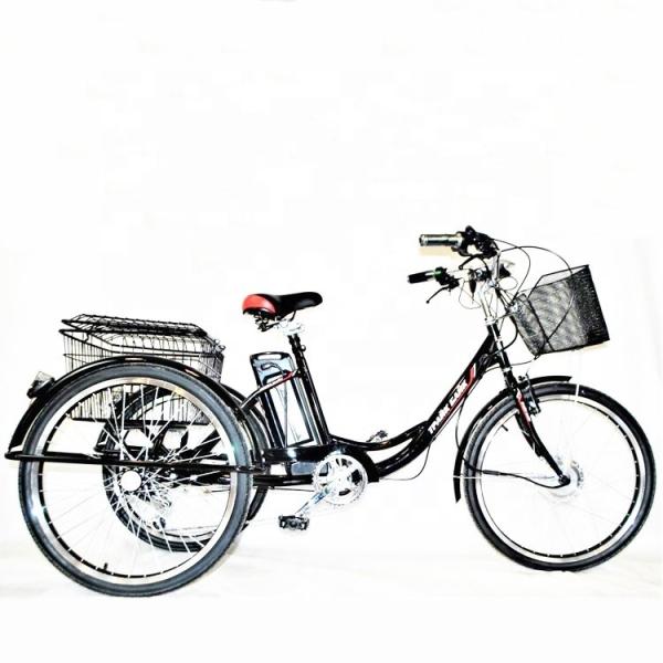 24 Rear Hub Motor Steel Frame 7speeds 36V350W 35KM/H Unisex Adult Electric Tricycles