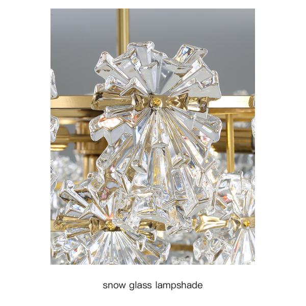 Transparent Glass Led Chandelier For Living Room Foyer Hall Luxury Ceiling Lamp Decor Kitchen leaf chandelier(WH-CY-250)