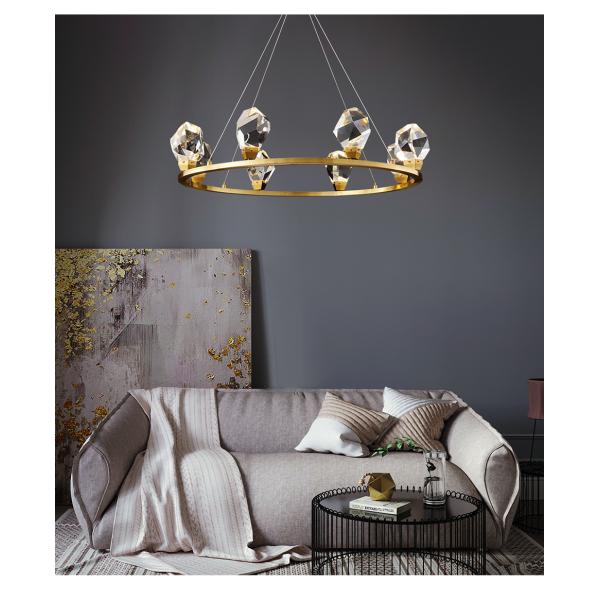 Modern Circle Rectangle Chandelier Lighting Living Dining Room Diamond Crystal Hanging Lamp(WH-CY-185)