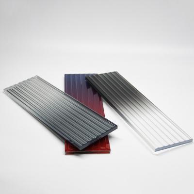Verre à cristaux de couleur durci plat et courbé Verre trempé 12 mm 15 mm 19 mm personnalisé Autocollant transparent sur le verre Pour la décoration de porte en verre
