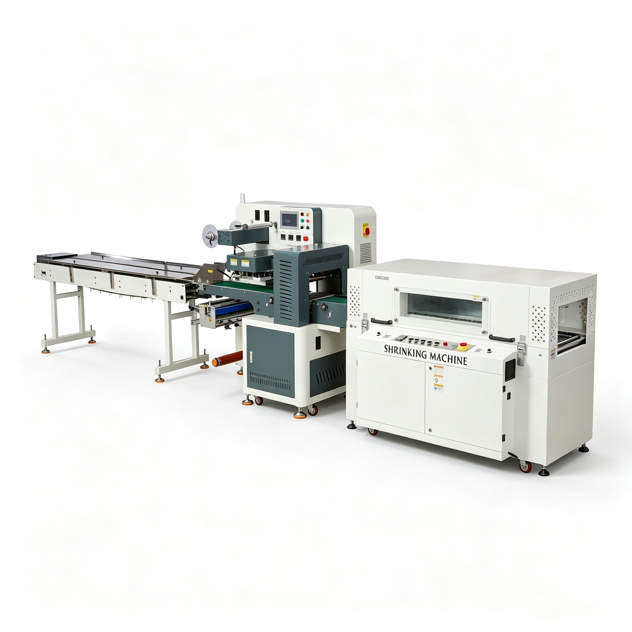 Shrink Wrap Horizontal Flow Wrapping Machine POF Flow Wrapper PLC Controlled