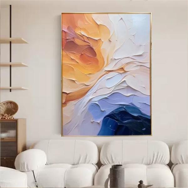 Customized Abstract Colorful Hand Painted Oil Painting 3D Wall Art For Home Decoration