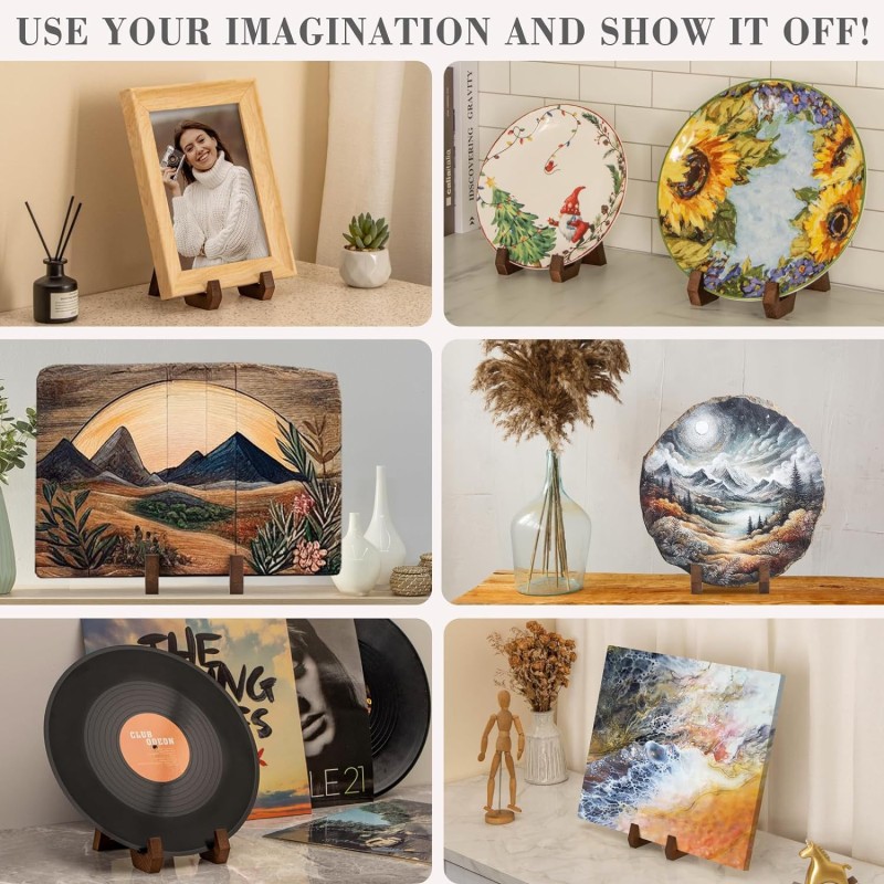 Wooden Picture Frame Pedestal Base Stand Antique Furniture Base Stand Kitchen Counter Solid Wood Cooking Recipe Display Stand