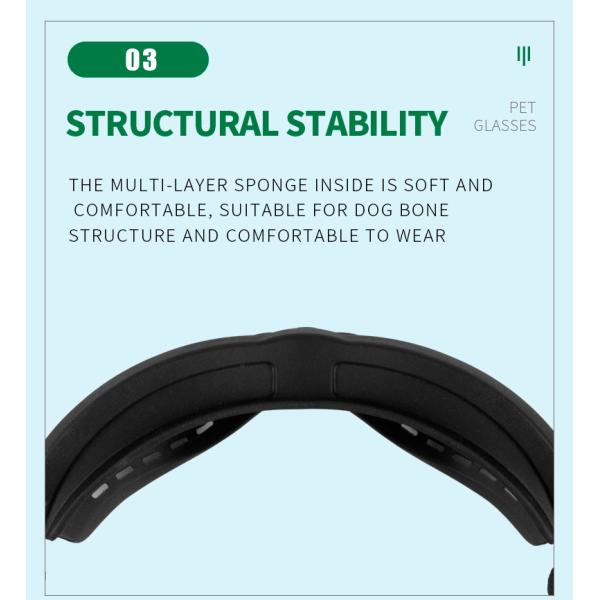 Material de gafas para perros Pequeñas mascotas medianas Protección UV Resistencia al viento y la arena