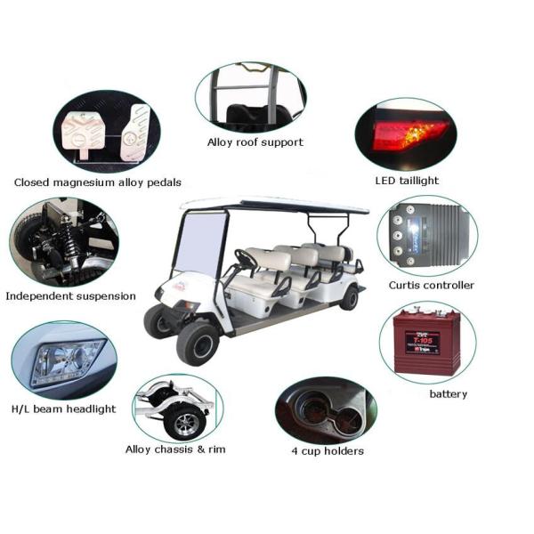 Custom Street Legal Electric Golf Carts With Trojan Acid Battery For Multi Passenger
