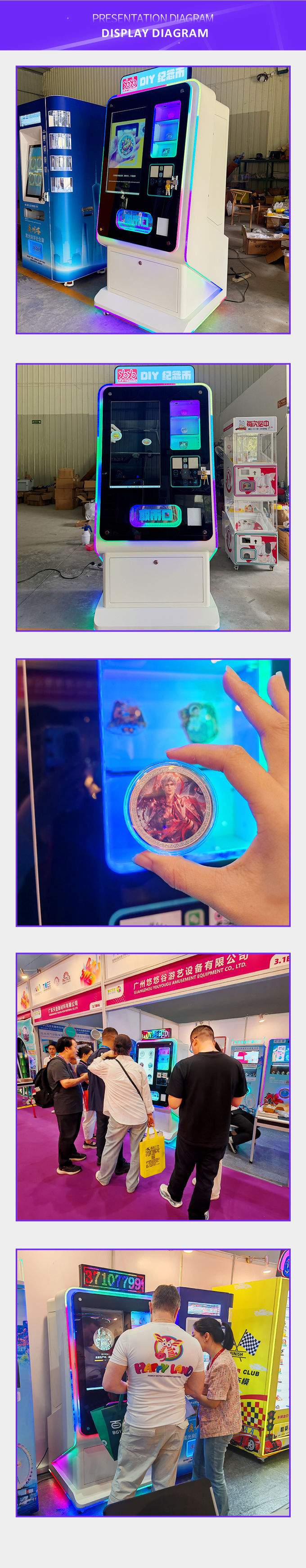 DIY Coins UV Printer Vending Machine Golden Medals AI AI-generated Images Souvenir Fridge Magnet Automatic Printing Machine with nayax