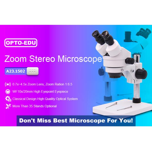 0.7~4.5X Zoom Lens Stereo Optical Microscope A23.1502 With WF 10x/20mm Eyepiece