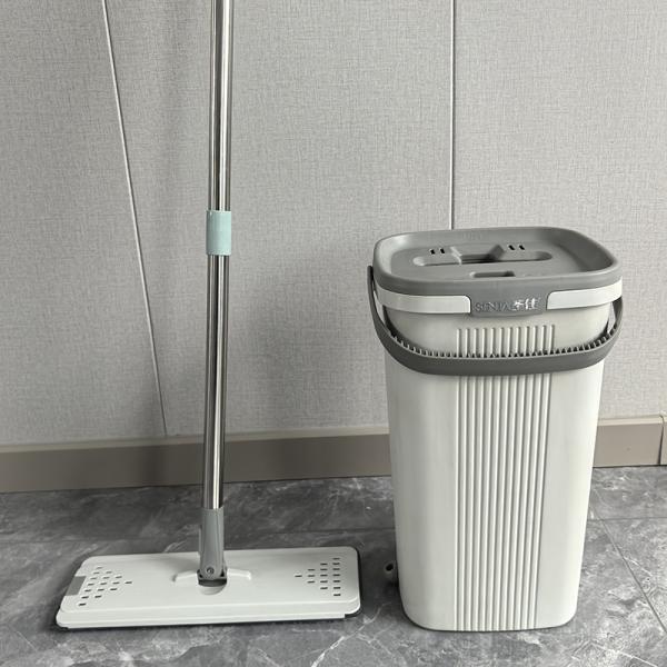 Wet And Dry Magic Self Cleaning Flat Floor Mop Bucket 360 Rotating Swivel Microfiber Mop With Bucket