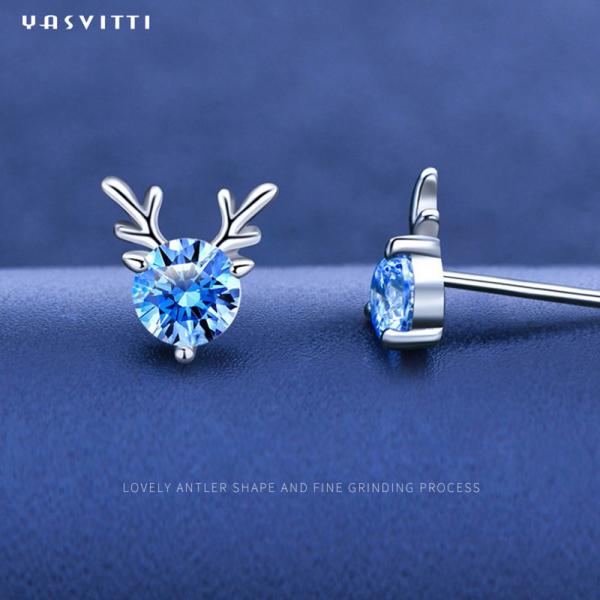 Страза личности серег оленей моды подарка ювелирных изделий рождества ювелирные изделия серег дам небольшого голубого белого роскошные
