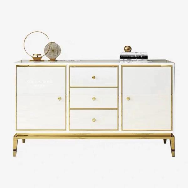 Wooden Hotel White Bedside Cabinets , Side Cabinets For Living Room