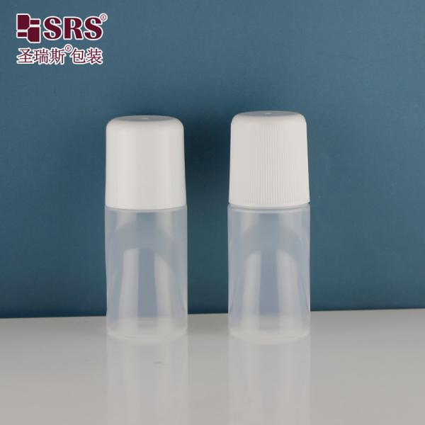 RPPB-50ml White Roll On Aromatherapy Bottles Empty Clear With White Screw Cap