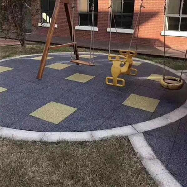 Fireproof And Silent Rubber Paver Tiles Outdoor Rubber Floor Mat 20mm25mm30mm35mm Anti-Slip Rubber Tile